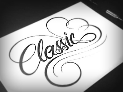 Classic classic handmade lettering logo logotype swirl swirly type typography