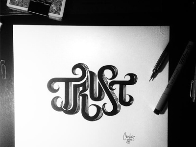 TRUST - III art design graphic illustration lettering mural paint typography wall