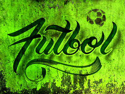 Futbol active branding futbol green lettering skills soccer sports type