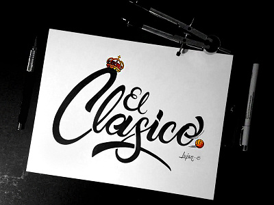 El Clasico barcelona beautiful game lettering madrid soccer typography