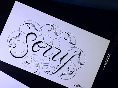 - Sorry - handmade illustration lettering type typography