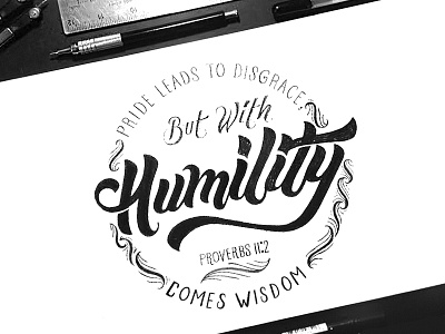 Humility bible lettering scripture typography verse