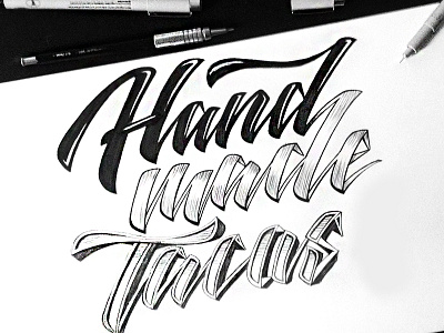 Hand Made Tacos brand branding handmade lettering letters sign tacos type typeface typography