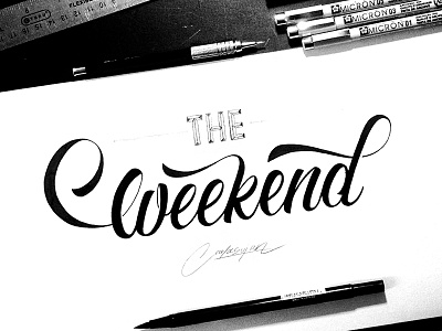 THE Weekend art branding design inked lettering simple typography weekend