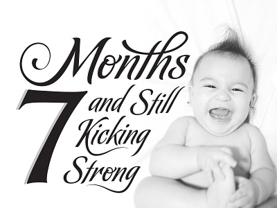 7months baby branding diapers giggles lettering months seven type typography