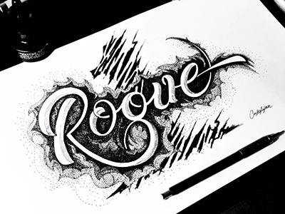 RogueOne art ink lettering logotype rogueone starwars typography