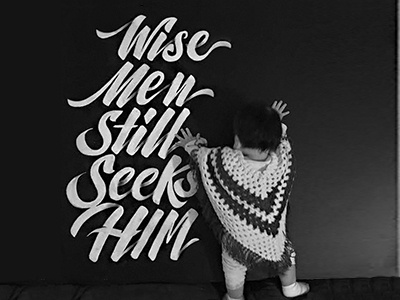 Wisemen art babygirl bibleverse lettering typography