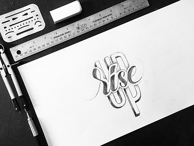 Rise Up art logo logotype rise typeface