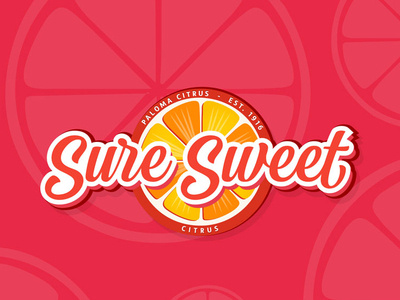 Sure Sweet Citrus branding citrus cuties lemons letters lime logo logotype mandarin orange typography