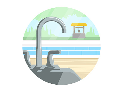 Private Well Water Testing Icon faucet private tap water well