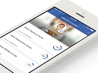 Patient Survey Mock avatar blur flat ios7 plaque transparent ui ux white