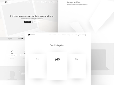 Wireframe Mocks features grayscale home mocks presentations pricing ui wireframes