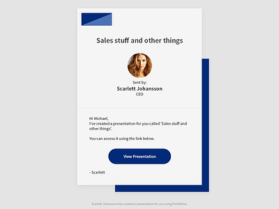 Email Mock-up avatar card email presentation ui