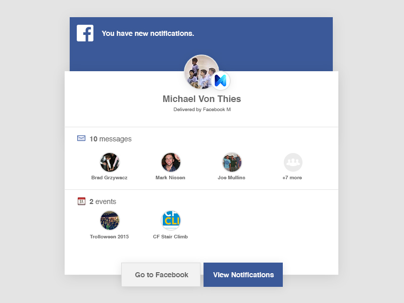 Facebook Email by Michael Thies on Dribbble