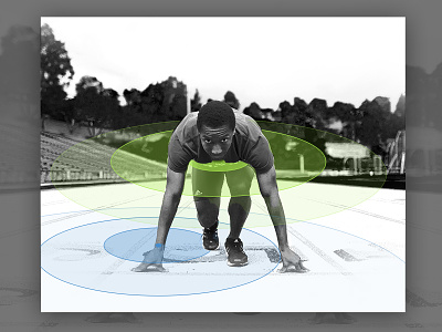 Hero concept bw data running sports visualize