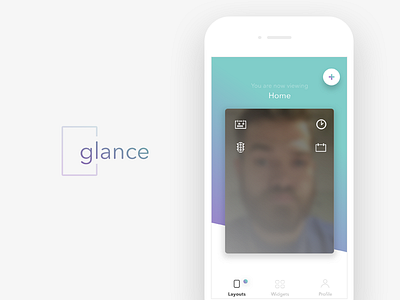 Glance companion app android app bluetooth card ios iot layout minimal smart mirror ui