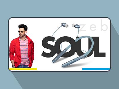 Wireless earphones web banner Design banner design earphones web banner web banner design