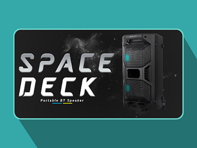 Portable speaker web site banner design dark ui