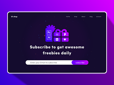 Subscribe form Page UI Design DailyUI Challenge #26 dailyui dailyuichallenge landing page landing page design landingpage newletter landing page newsletter subscribe subscribe form subscription subscription box