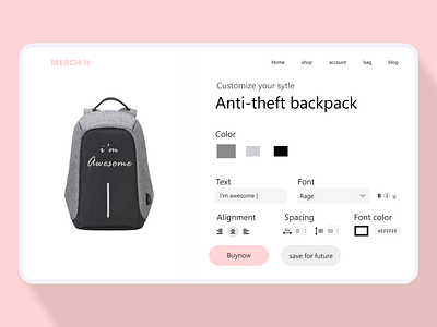 Customize Product UI design | product customizer UI web customize product dailyui dailyuichallenge product customizer product page