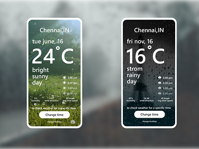 Weather app ui design Daily UI day 37