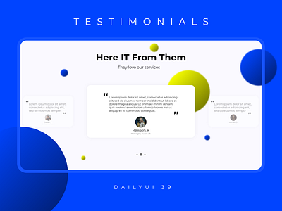 Testimonials Daily UI Day 39 client feedback dailyui dailyuichallenge testimonial testimonials user feedback