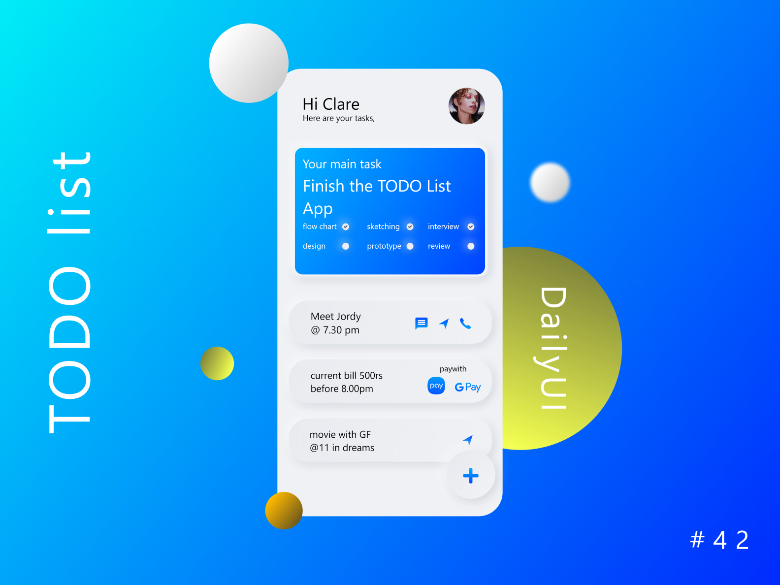 ToDo List app ui design daily ui day 42 by stark manoj on Dribbble