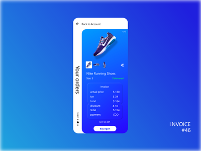 Invoice for e-commerce UI design daily ui day 46