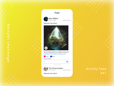 Activity Feed for music platyer Daily UI day 047 activity activity feed dailyui dailyuichallenge feed