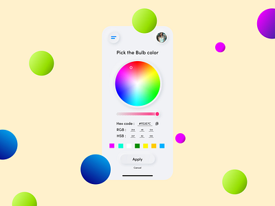 Color Picker Daily UI day 60 color picker color selector dailyui dailyuichallenge smart bulb app smart home smart home app