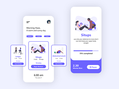 Workout of the Day UI design Daily UI day 62