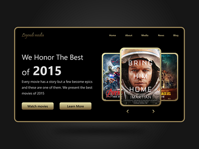 Best of 2015 Daily UI day 63 | Awards Web site Dark UI