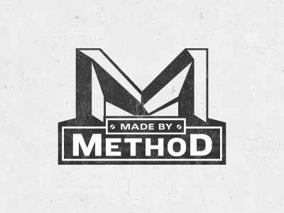 Made by Method developer embossed heavy logo m mark method reflect retro vintage