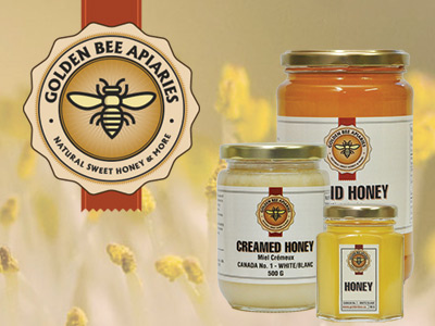 Golden Bee flowers nature beeswax seal label bees honey