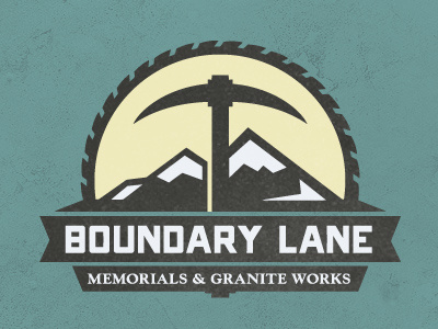 Boundary Lane axe crest granite logo mountain