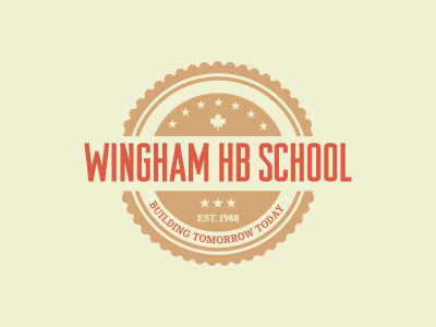 Wingham HB School V2 canada canadian crest round school stamp