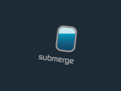 Submerge blue cool dark diving logo submerge water waves window