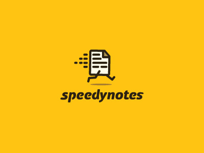 Speedynotes communication delivery email lines logo message notes paper quick running speed yellow