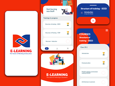 E - Learning Mobile Application branding logo ui