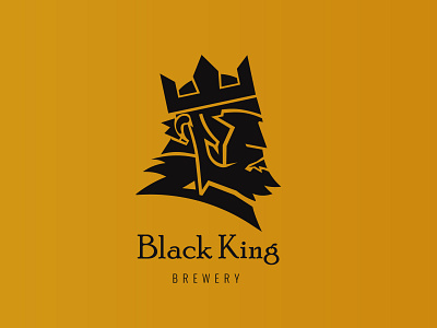 Black King Brewery branding flat icon logo minimal