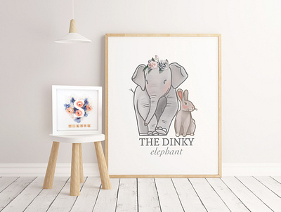 THE DINKY ELEPHANT design digitalart illustration logo vector