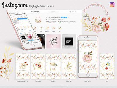 OUR WILDFLOWER DESIGNS brand and identity branding business card design design highlights instagram instagram stories logo logodesign logomark logos