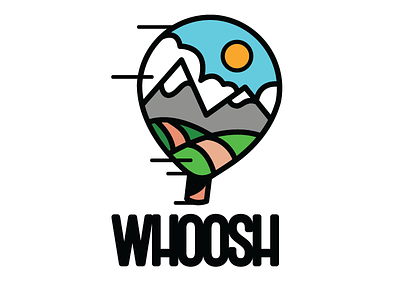 Daily Logo Challange 2/50 WHOOSH/hot air balloon branding dailylogochallenge design icon illustration illustrator logo typography vector