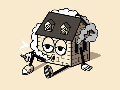 Stoner house character design illustration illustrator vector