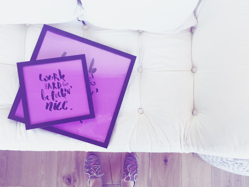 Work hard & be fuckin' nice print sell anywhere sell online poster prints handlettering sell shopify ecommerce lettering typography type
