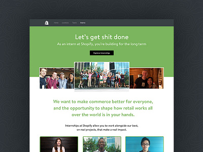 Intern Landing Page careers fed get shit done hiring intern internships landing page tech ui ux website