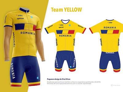 Romania Cycling Kit - YELLOW cycling jersey cycling kit