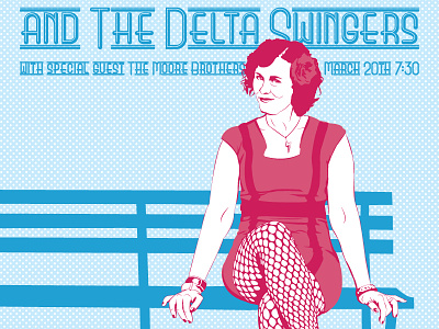 Erin Harpe & The Delta Swingers gig poster illustration vector illustration