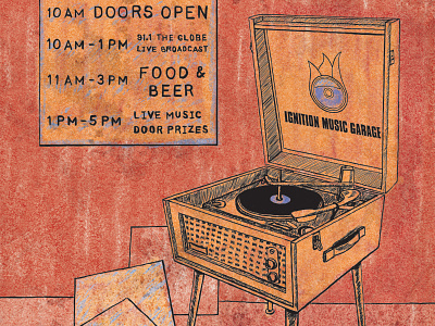 Record Store Day 2015 illustration inking poster record store day
