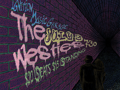 The Westies coloring concert promotion digital gig poster graffiti graphic design illustration inking